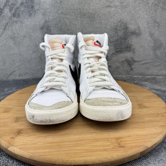 Nike Blazer Mid '77 Shoes Womens Size 7 White Black Leather High Top CZ1055-100 - Picture 2 of 9
